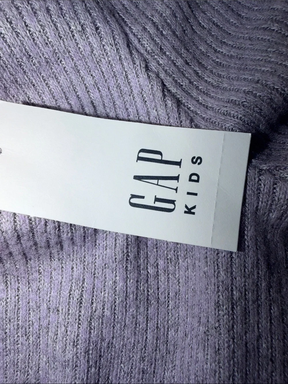 GAP Lavender Ribbed Lace-Up Long Sleeve Casual Dress